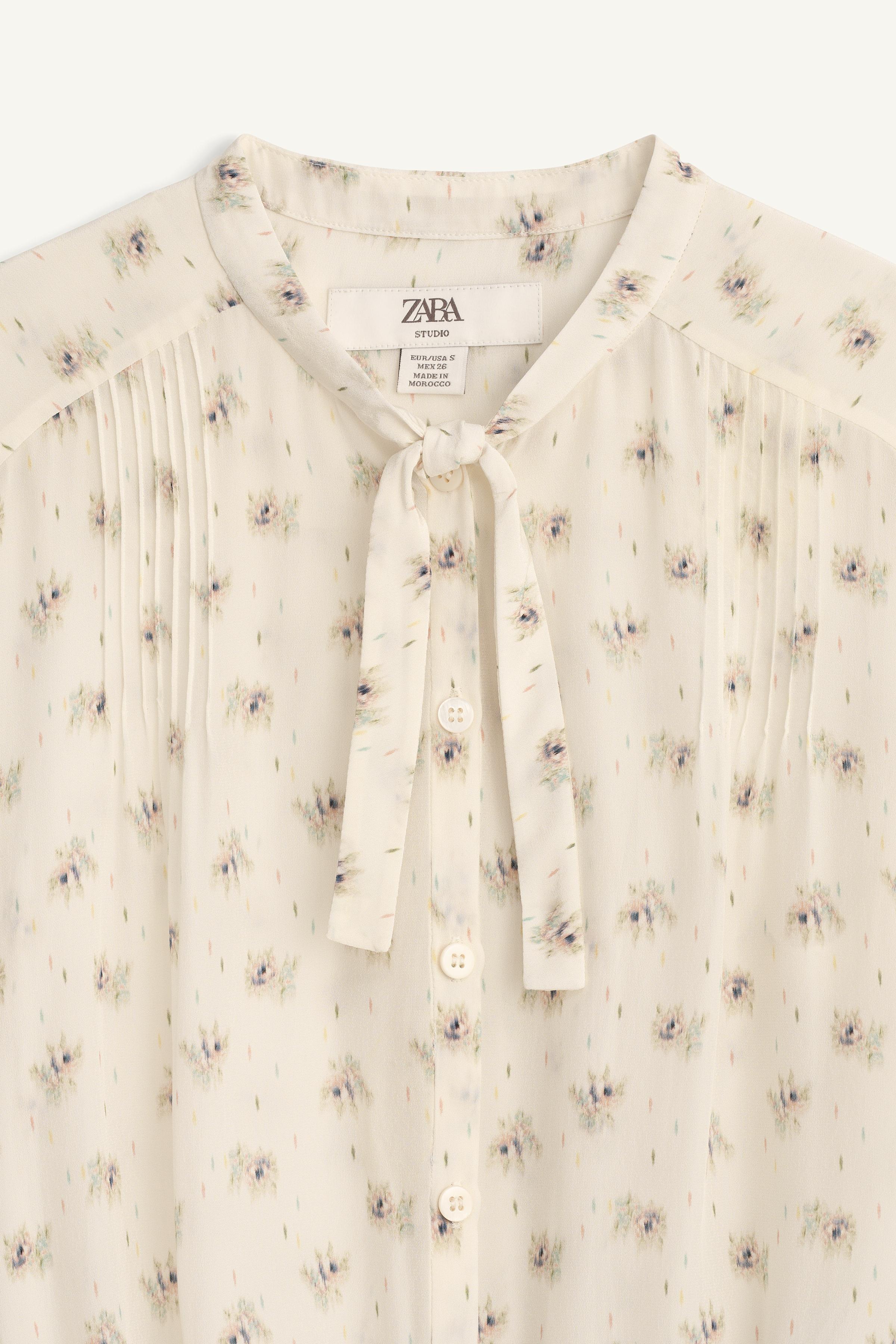 LIMITED EDITION PRINTED BLOUSE WITH TIES